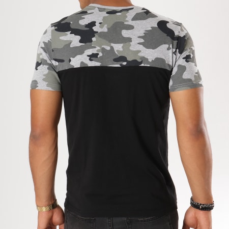 The Fresh Brand - Tee Shirt Poche WHTF361 Noir Gris Camouflage
